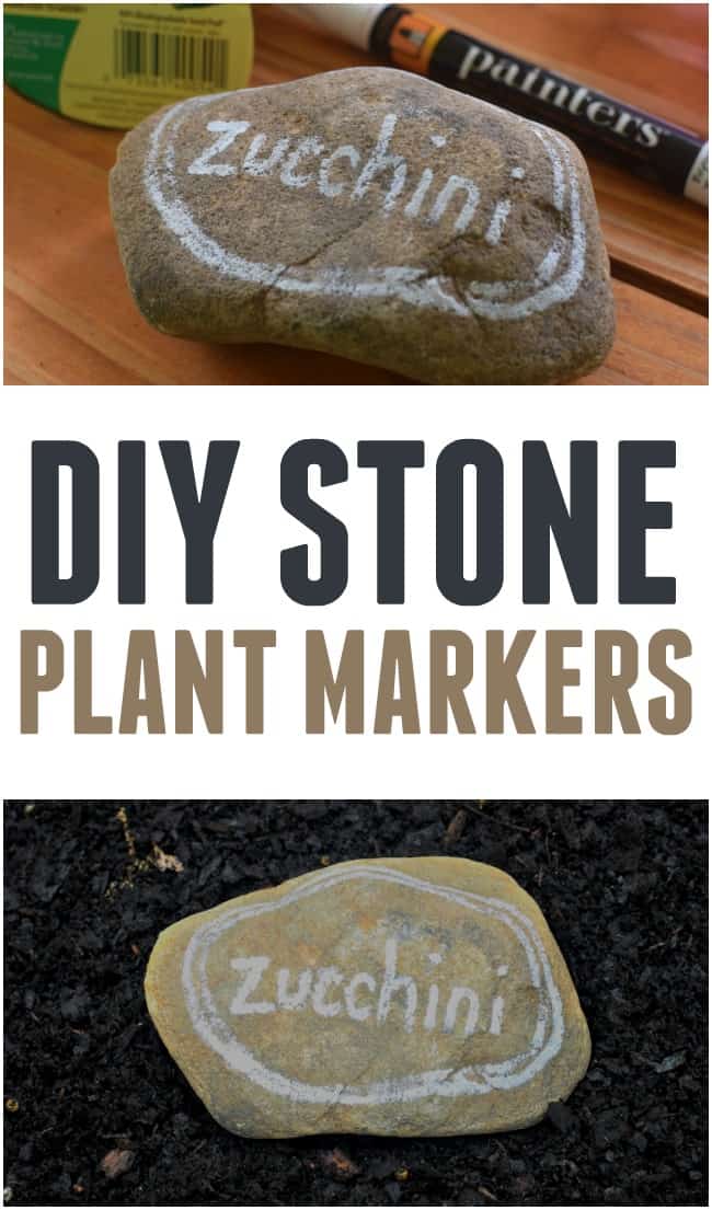 DIY Stone Planter Markers, an easy way to mark your plants each year.