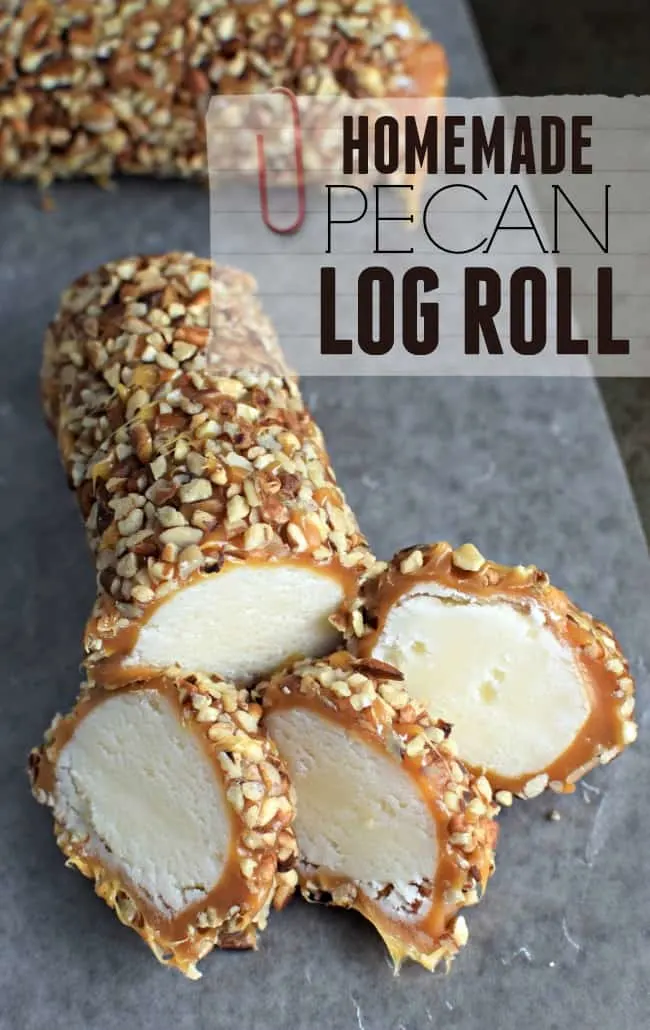 This Pecan Log Roll Recipe makes approx. 8 delicious pecan logs covered in creamy caramel and crunchy pecans. Perfect candy to gift to family and friends.