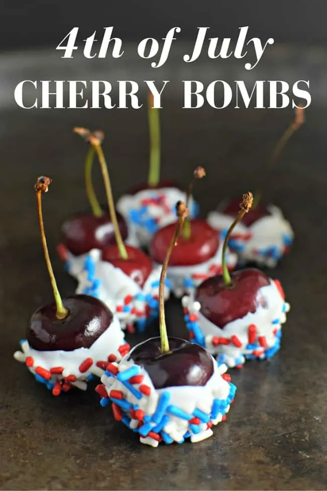 Celebrate the fourth (or Memorial Day) with these super simple 4th of July Cherry Bombs made with just a few ingredients.
