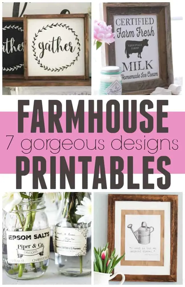 Free Farmhouse Printables! These gorgeous prints are perfect for framing and putting up on your wall and bonus they are all FREE. #FarmhousePrintables #FreePrintables #Printables #Farmhouse 