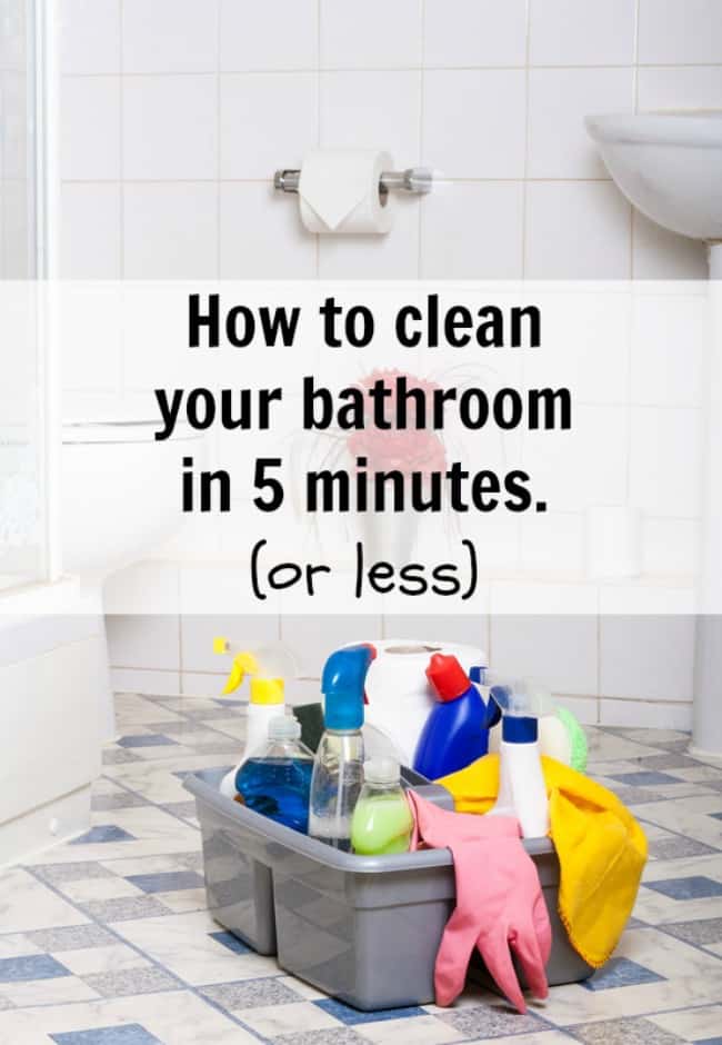 These quick bathroom cleaning tips will get your bathroom clean in 5 minutes or less. Hate cleaning your bathroom? These tips will help you speed up the chore and get you back to doing something fun in no time.