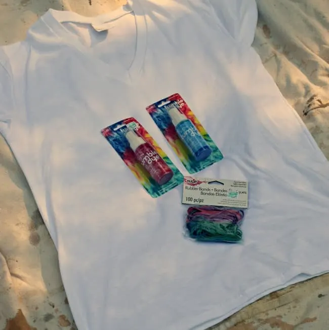Make Tie Dye Shirts with these supplies.