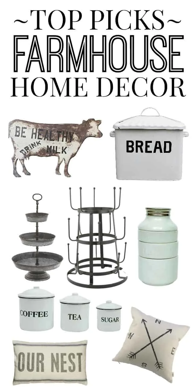 Looking for the top picks in farmhouse home decor? Then look no further because this list has all of the best finds online. New stuff adding constantly! Great ideas for budget friendly farmhouse picks.