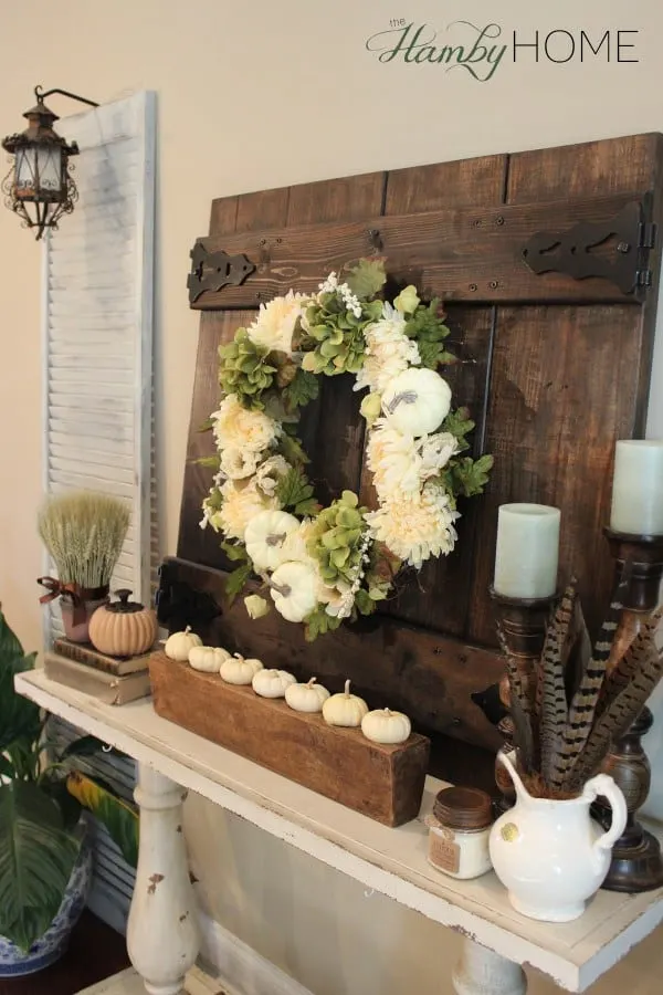 Fall Wreath with white pumpkins