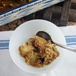 This easy apple crisp recipe has a cinnamon sugar base with a buttery, crunchy oat topping. Perfect when paired with a great vanilla ice cream.