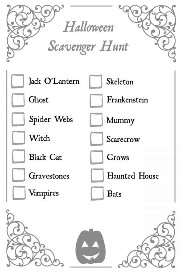 Halloween Scavenger Hunt - Free Printable! | Today's Creative Ideas