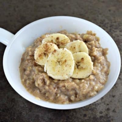 This Peanut Butter Banana Oatmeal is the perfect fast breakfast for the whole family to enjoy. Great for cooking up on holiday mornings.