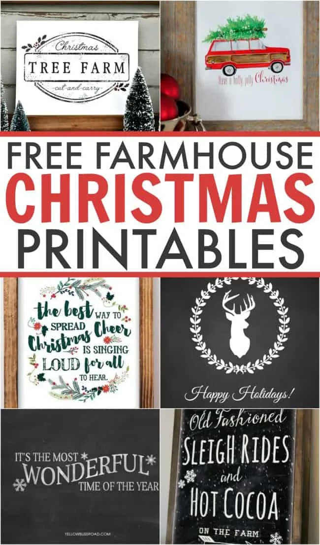Spruce up your home for free this holiday season with these 6 gorgeous Farmhouse Christmas Printables. Perfect for any lover of farmhouse style. 