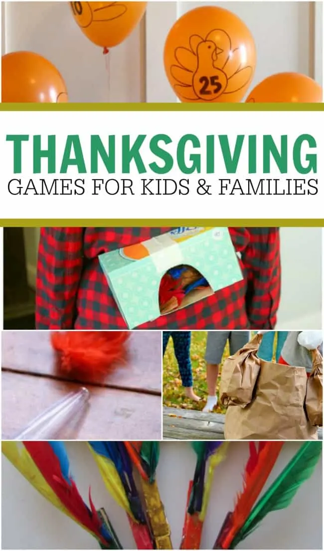 Make your Thanksgiving get together this year memorable with these fun Thanksgiving games for kids and the whole entire family. #Thanksgiving #gamesforkids #ThanksgivingGames #kidsactivities 
