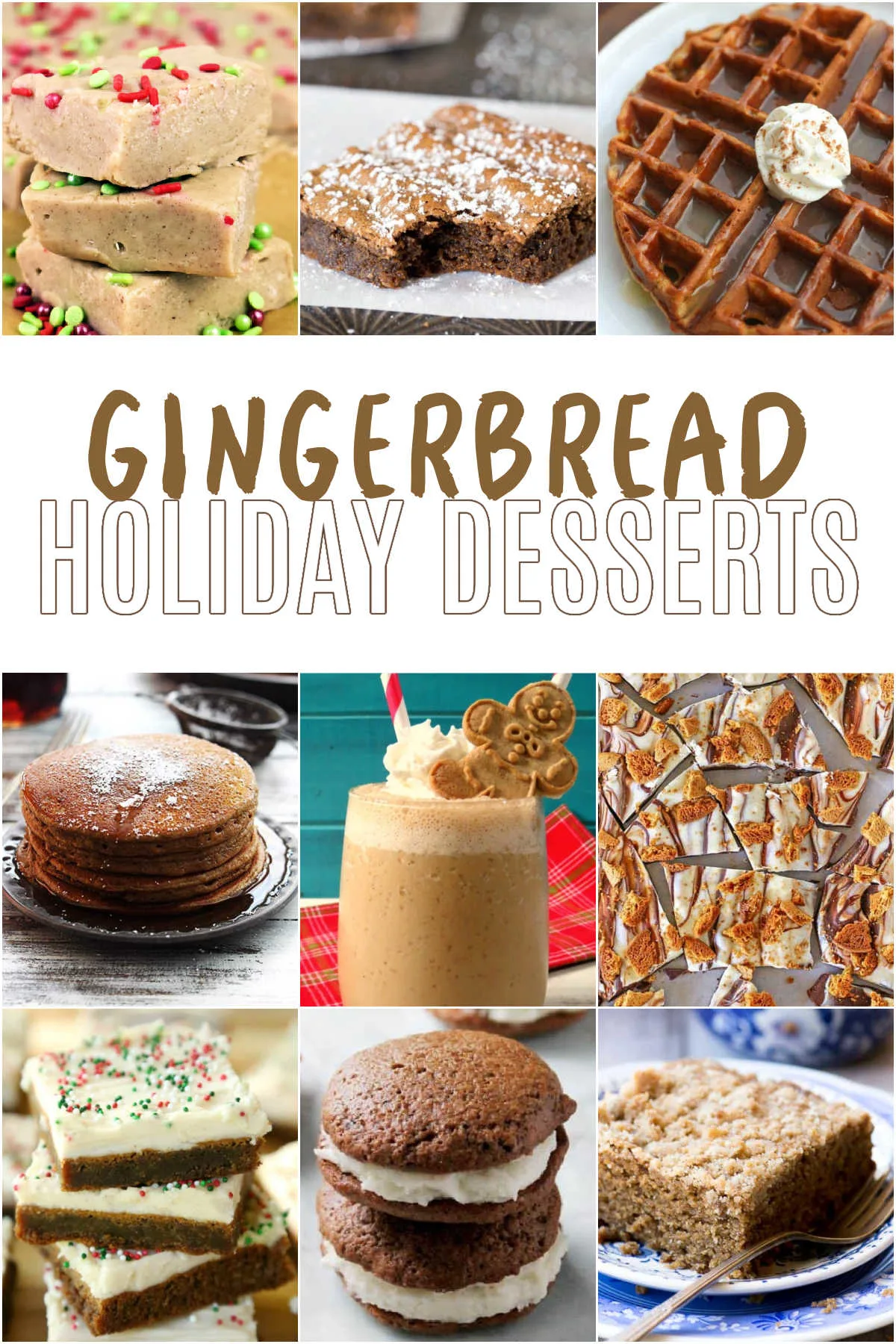 Collage of Easy Gingerbread Holiday Desserts