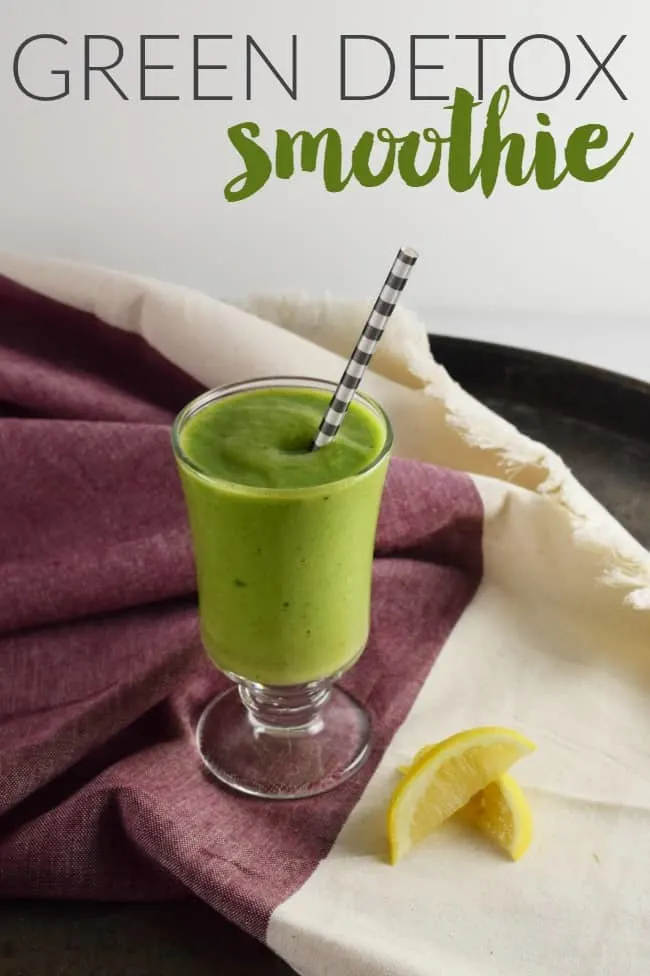 Start your day with this Green Detox Smoothie recipe for a quick and easy way to get your body full of good nutrients and give it a burst of energy. 