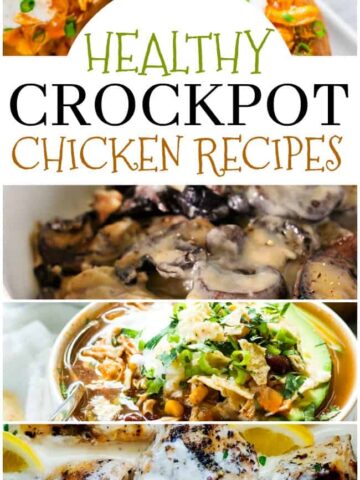 From Buffalo Chicken Sweet Potatoes to Thai Chicken, these healthy crock pot chicken recipes are fast, easy and delicious.
