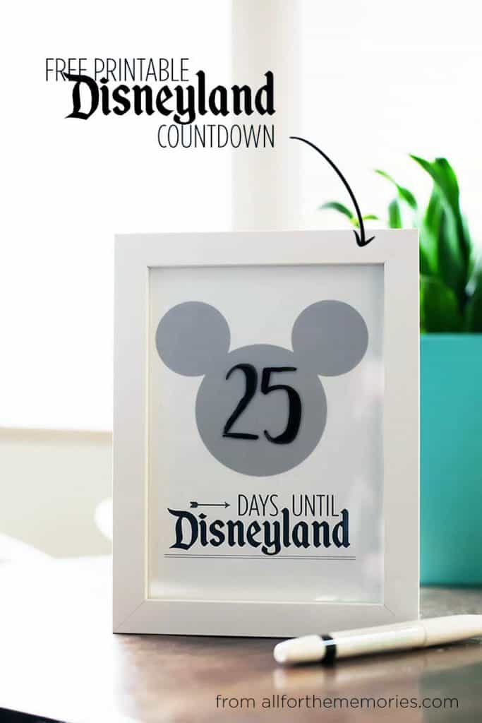 Free Disney Countdown Printable | Today's Creative Ideas