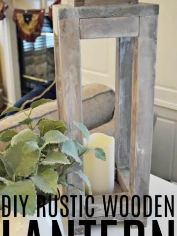Create this simple and inexpensive rustic wooden lantern that is perfect for a fun indoor or covered outdoor home decor piece.