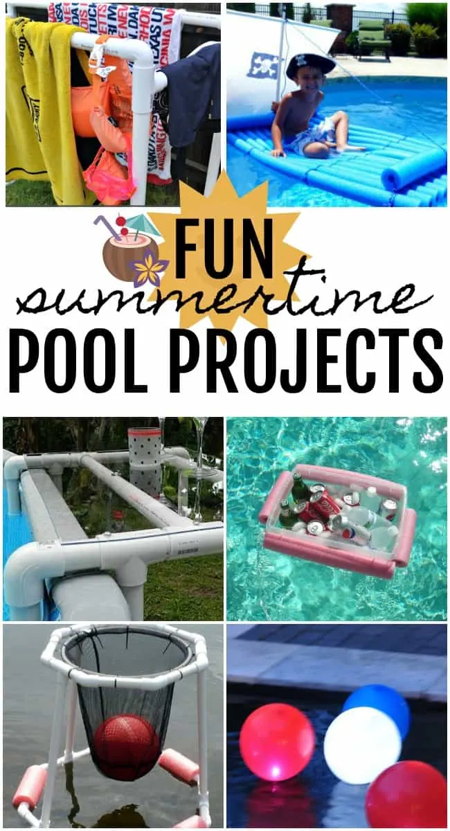 If you have a pool and are looking for some quick and easy summer projects this weekend then check out these awesome, fun pool projects. 