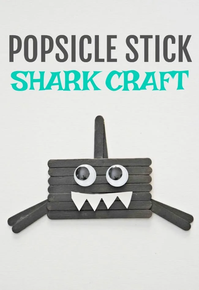 Don't get scared, he doesn't bite! This popsicle stick shark craft is a cutey and perfect for little hands to celebrate shark week. 
