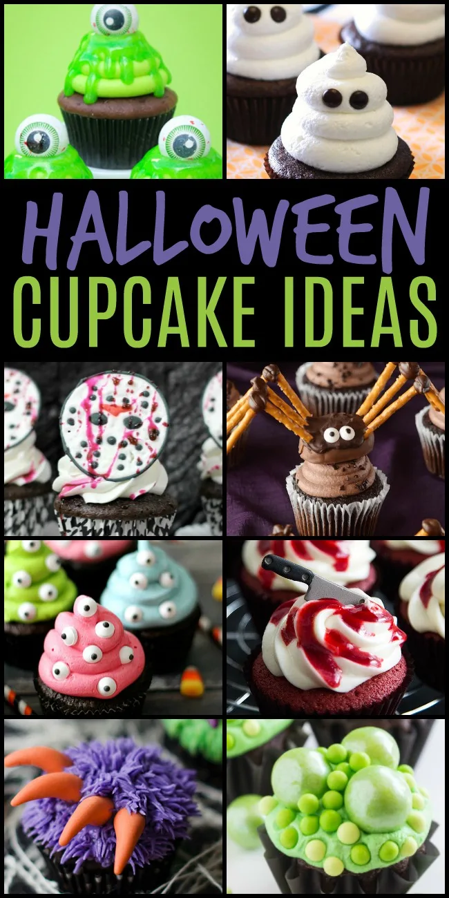 These Halloween cupcakes are a must for a frightfully fun Halloween Party.These spooky cupcake recipes & ideas make Halloween so much sweeter for everyone. #Halloween #Cupcakes #CupcakeIdeas #treats #partyfood #HalloweenParty 
