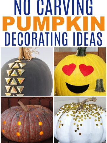 No carving pumpkin decorating ideas is just what you need when you have little kids. No need for a knife, these no-carve pumpkin ideas are all kid-friendly.