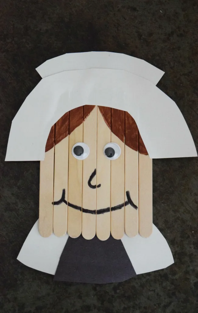 Keep the kids out of the kitchen and entertained this Thanksgiving with a fun Popsicle Stick Pilgrim craft. Just a few simple supplies are all you need!
