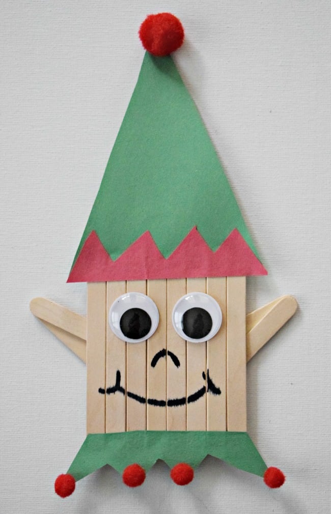 This popsicle stick elf craft is perfect for getting into the spirit of the holiday season. Now that the kids are on Christmas break, pull out the art supplies and get to creating this Santa's little helper. 