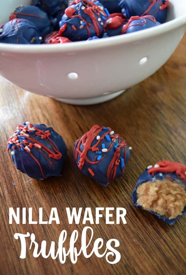 These simple Nilla Wafer Truffles are so easy that you are going to feel like you are missing a step but no really they only require a couple ingredients for a delicious taste. #NillaWafers #CookieBalls #Truffles #NillaWaferTruffles #4thofJuly #MemorialDay #Desserts