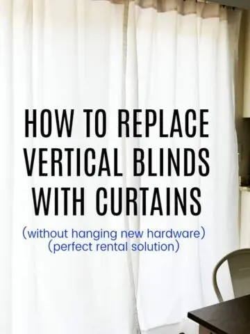 If you are looking for the solution on how to replace vertical blinds with curtains because you either don't want to hang new hardware or needing a solution for vertical blinds in your rental then look no further.  #RentalSolutions #VerticalBlinds