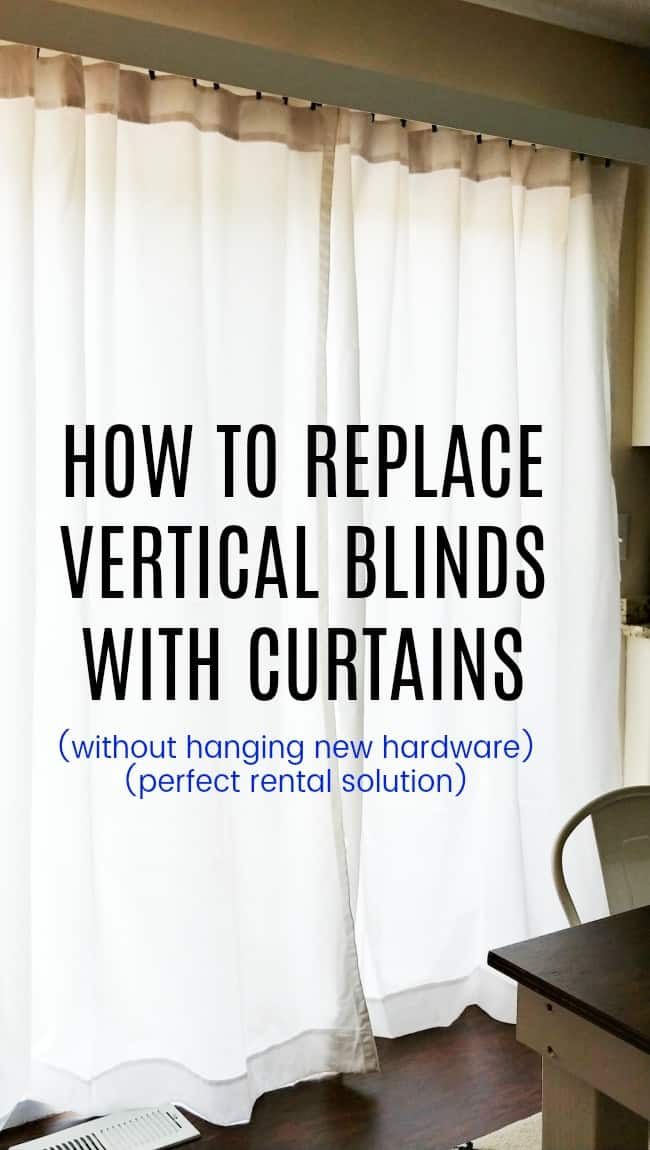 If you are looking for the solution on how to replace vertical blinds with curtains because you either don't want to hang new hardware or needing a solution for vertical blinds in your rental then look no further.  #RentalSolutions #VerticalBlinds