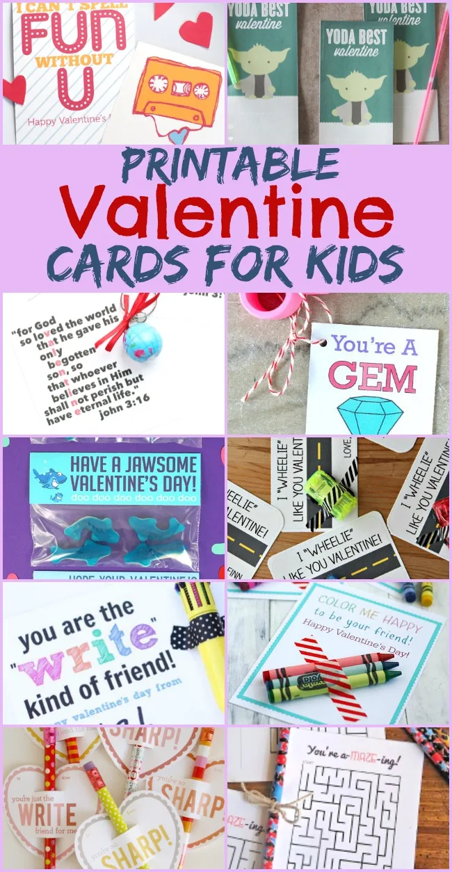Printable Valentine Cards for Kids examples