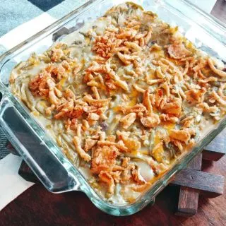 The best green bean casserole recipe you'll ever taste and the only one you will ever need. Made with only four simple delicious ingredients.