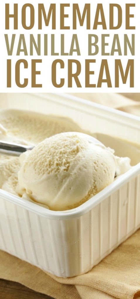 Smooth, rich, creamy and flavorful, this homemade vanilla bean ice cream hits the spot. Made only with four simple ingredients,  you will be winning the mom of the year award this summer.  