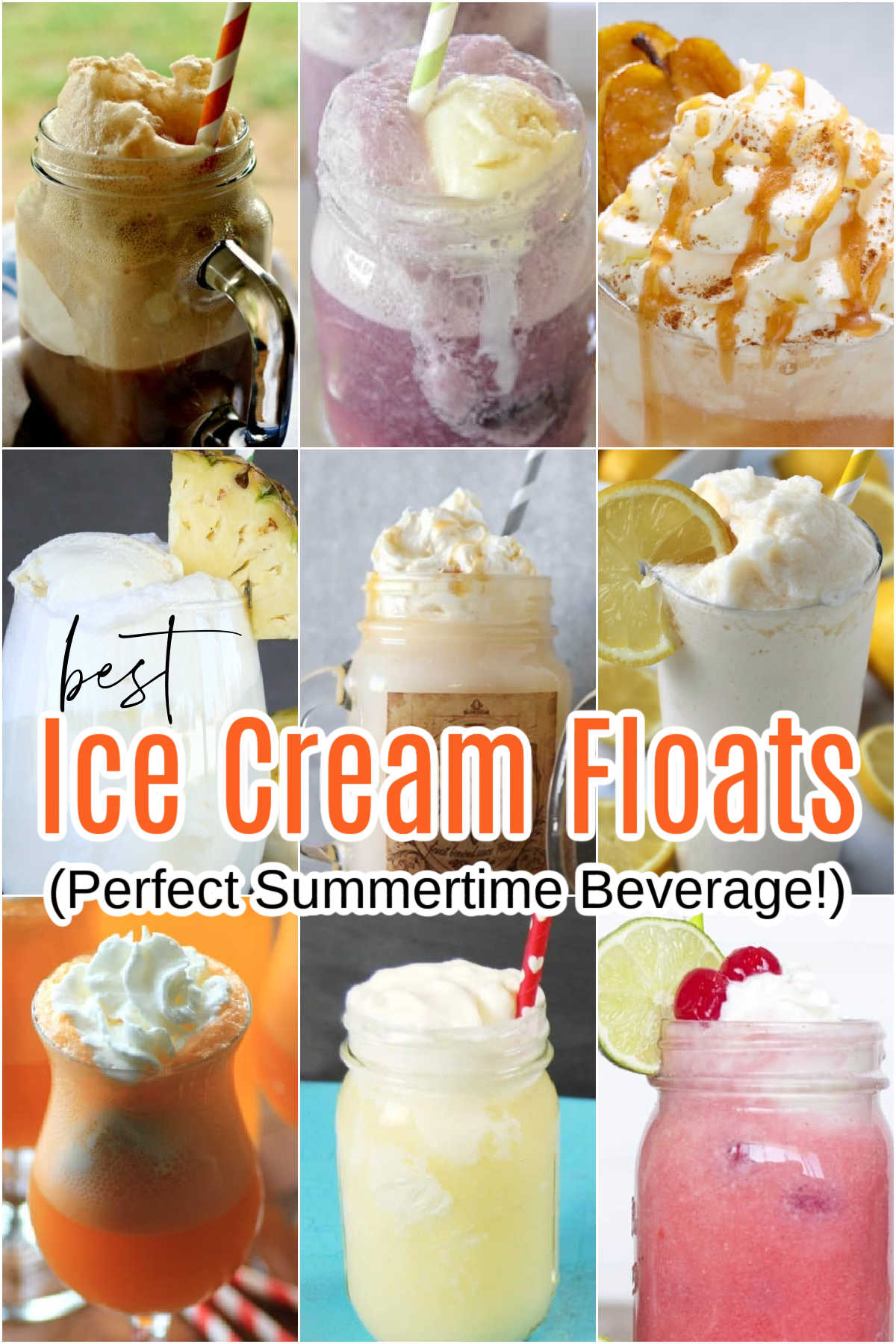 Collage of the best ice cream floats