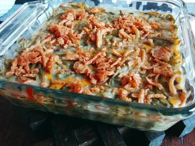 The best green bean casserole recipe you'll ever taste and the only one you will ever need. Made with only four simple delicious ingredients.