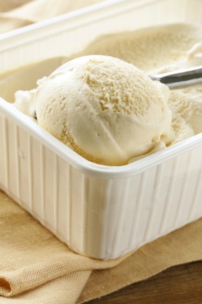 Smooth, rich, creamy and flavorful, this homemade vanilla bean ice cream hits the spot. Made only with four simple ingredients,  you will be winning the mom of the year award this summer.  