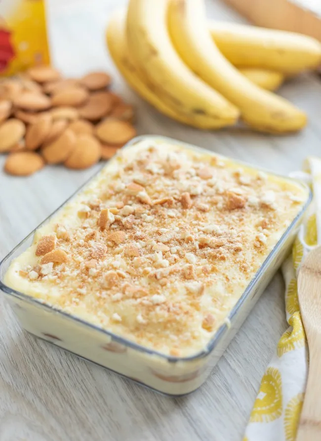 Classic southern homemade banana pudding starts with the crunchy layer of vanilla wafers, layered with perfectly ripe banana slices and covered in the best homemade vanilla pudding you have ever tasted.