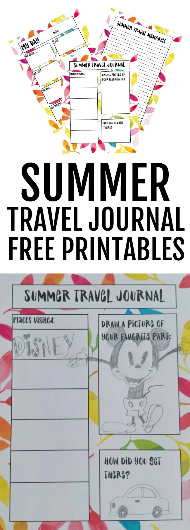 Kids Personalised Travel Journal Printable Kit Vacation Memory Kids Journal Travel  Memory Book Summer Journal Printable Surprise Trip 