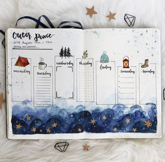 August Weekly Bujo Spreads II – Puddleside Musings