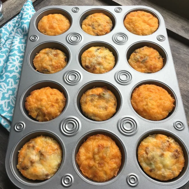 Spicy Egg Muffins in a 12 muffin tin.