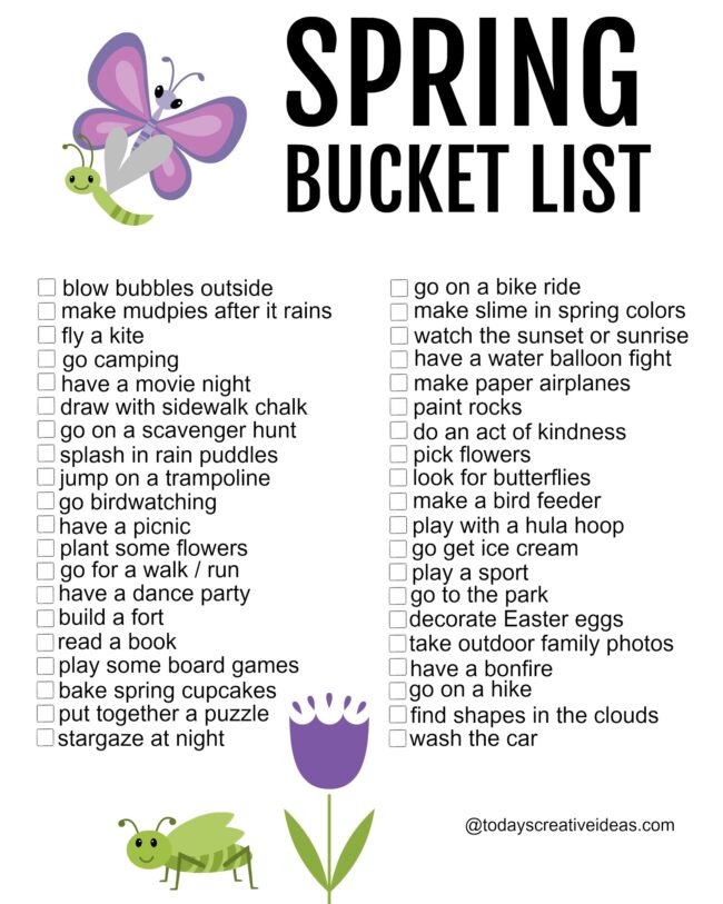 Spring Bucket List Ideas | Today's Creative Ideas