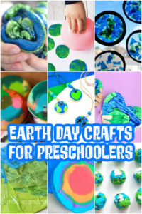 Collage of Earth Day Craft Ideas for Preschoolers