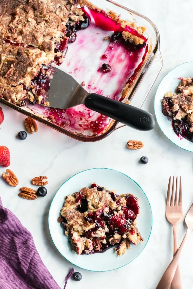 Blueberry Peach Dump Cake - Crazy for Crust