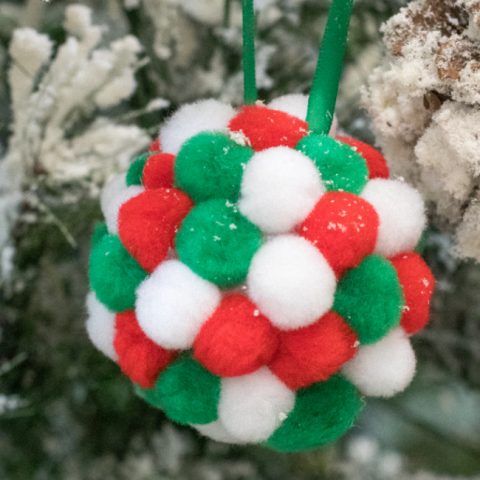 DIY Pom Pom Ball Christmas Ornaments