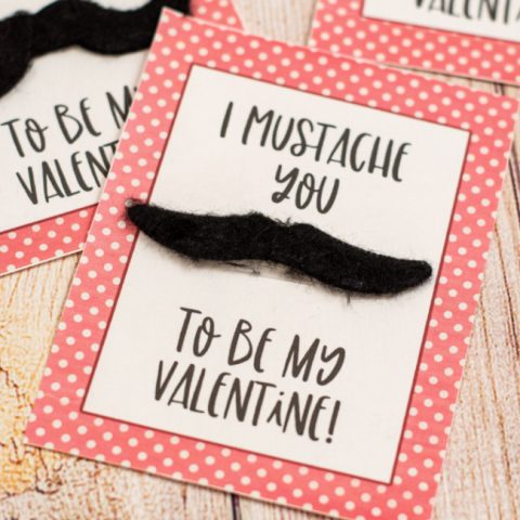 Mustache Valentines for Kids