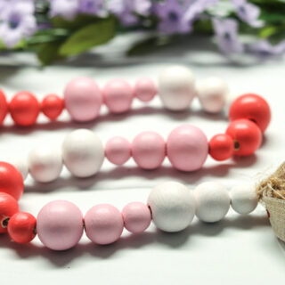 Valentine's Day Wood Bead Garland