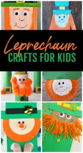 Collage of Leprechaun Crafts for Kids