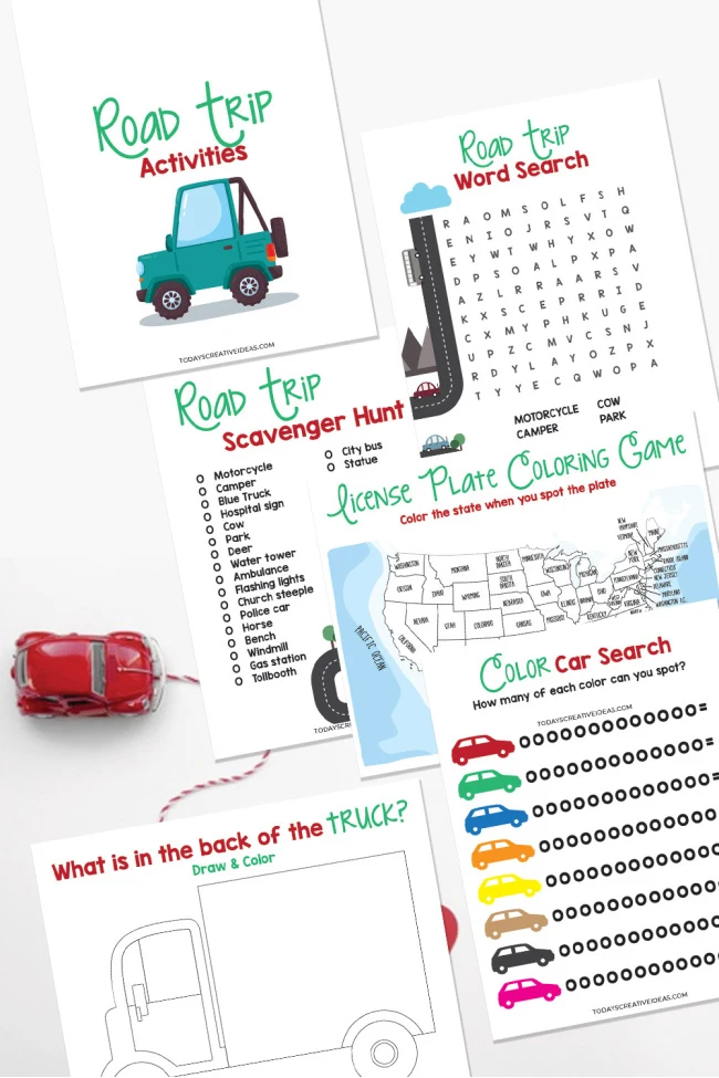 Car Color Search Printable Road Trip Game for Kids  Printable road trip  games, Road trip printables, Road trip activities