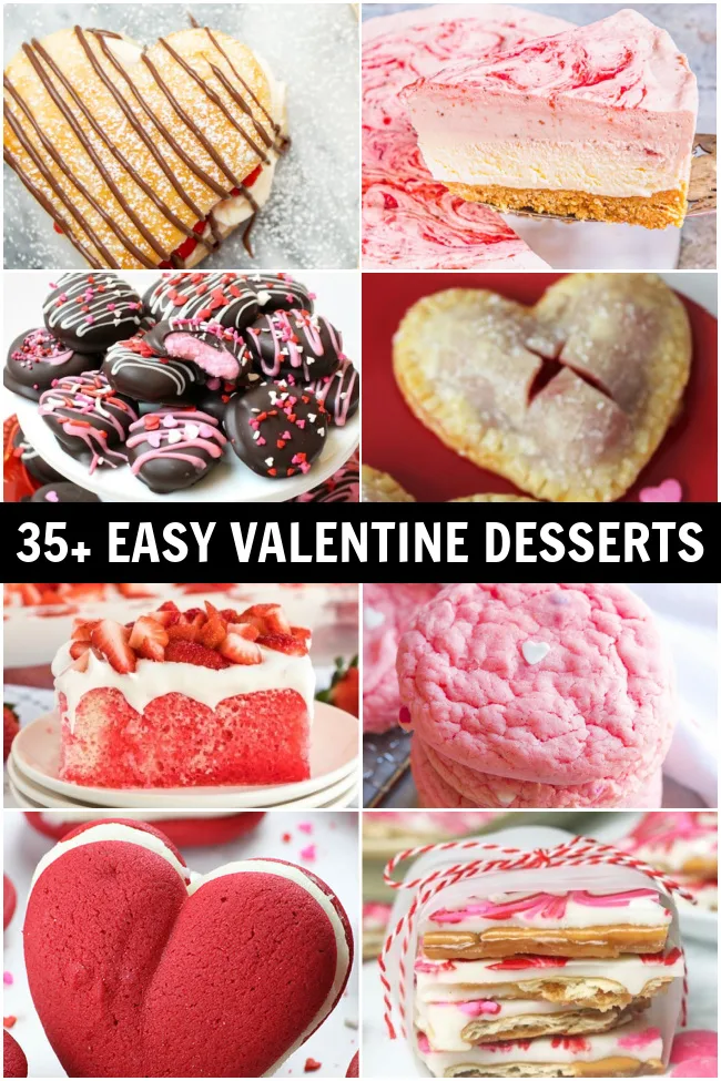 collage of Easy Valentine Desserts 
