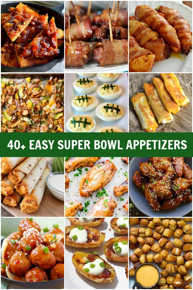 Collage of Easy Super Bowl Appetizers