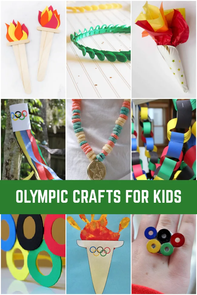 Collage of Olympic Crafts for Kids