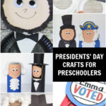 Collage of Presidents Day Crafts for Preschoolers