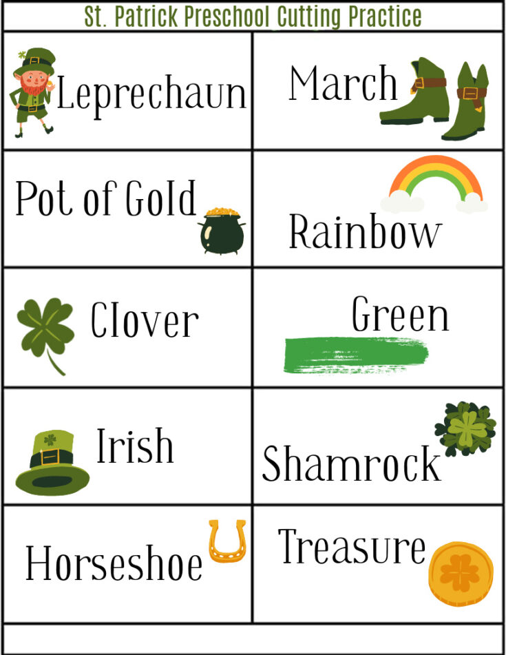 St. Patrick Preschool Cutting Practice | Today's Creative Ideas